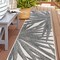 World Rug Gallery Tropical Leaves Nature Inspired Indoor/Outdoor Runner Rug 2' x 7' Gray 4030GRAY2X7 - alternate 1